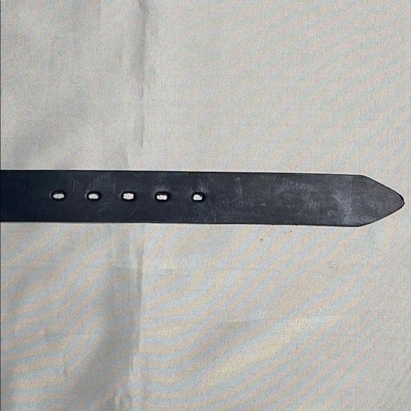 Black Leather Belt with Silver Buckle - Picture 5 of 5